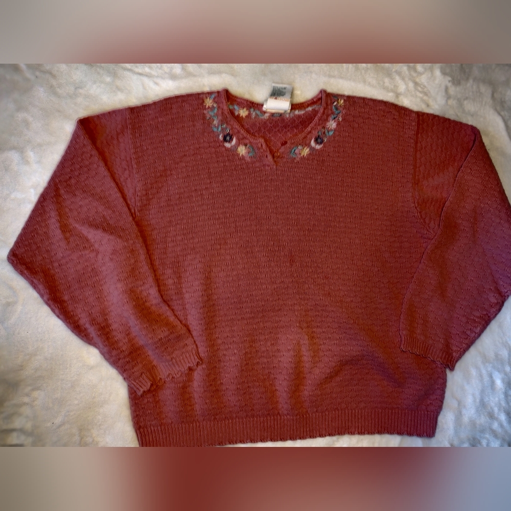 Cottage Essentials Embroidered Sweater